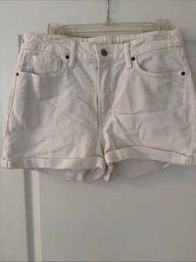 Old Navy Light Pink/Off-White Denim Jean Shorts